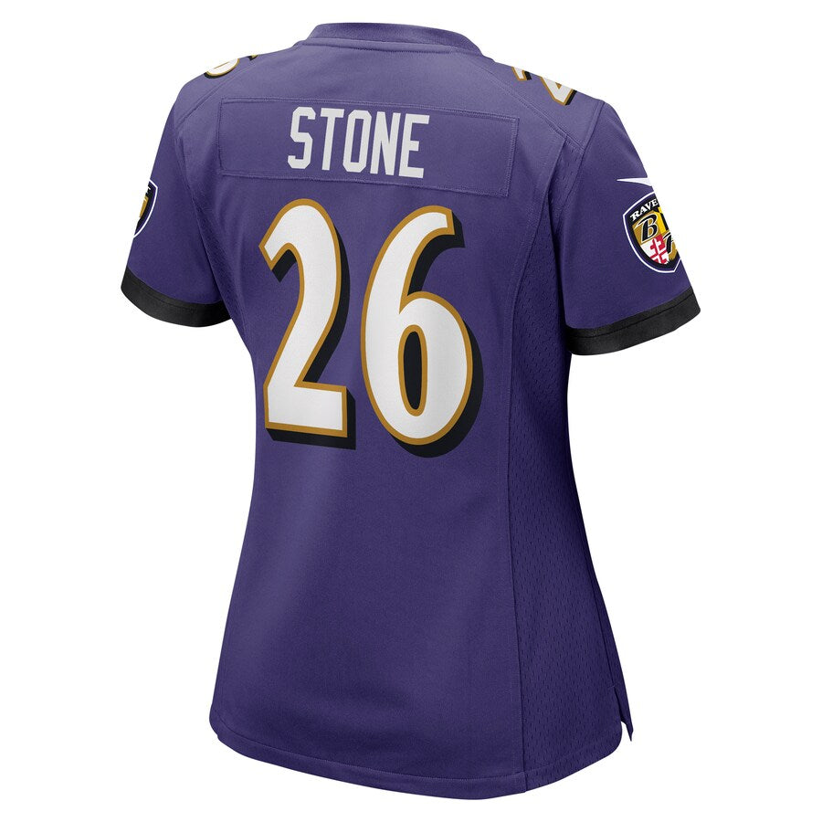 Baltimore Ravens #26 Geno Stone Purple Game Jersey Stitched American Football Jerseys