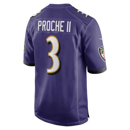 Baltimore Ravens #3 James Proche II Purple Team Game Player Jersey Stitched American Football Jerseys