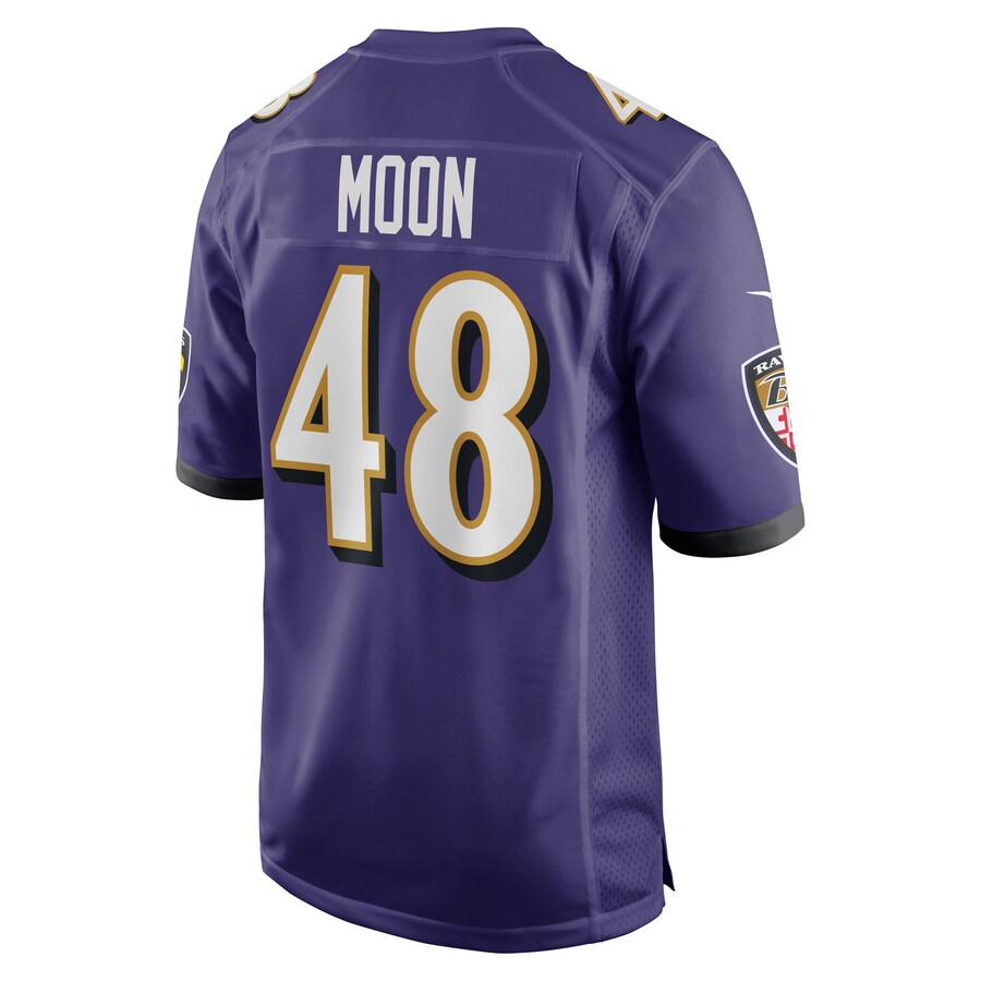 Baltimore Ravens #48 Jeremiah Moon Purple Game Player Jersey Stitched American Football Jerseys