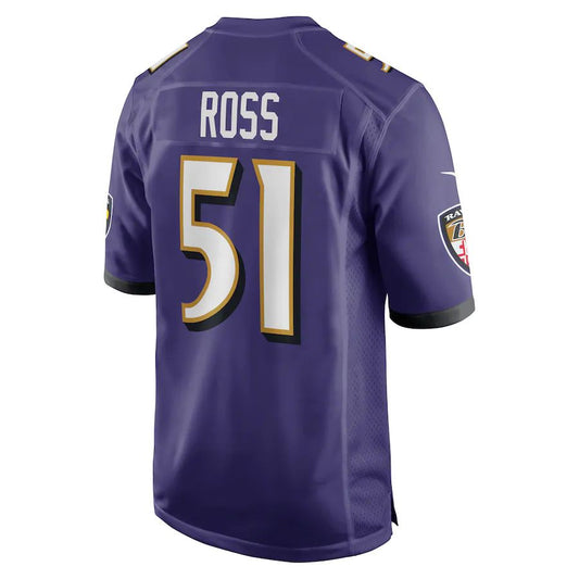 Baltimore Ravens #51 Josh Ross Purple Game Player Jersey Stitched American Football Jerseys