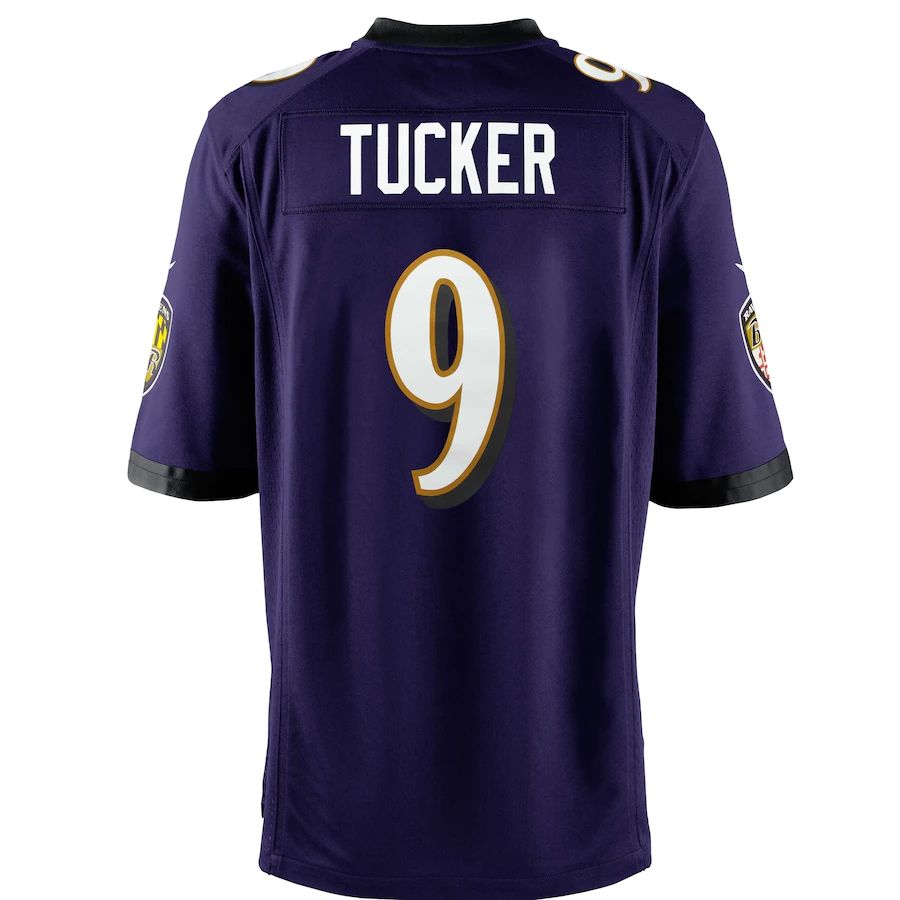 Baltimore Ravens #9 Justin Tucker Purple Team Color Game Jersey Stitched American Football Jerseys