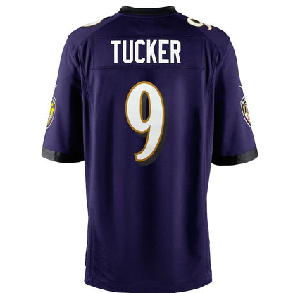 Baltimore Ravens #9 Justin Tucker Purple Team Color Game Jersey Stitched American Football Jerseys