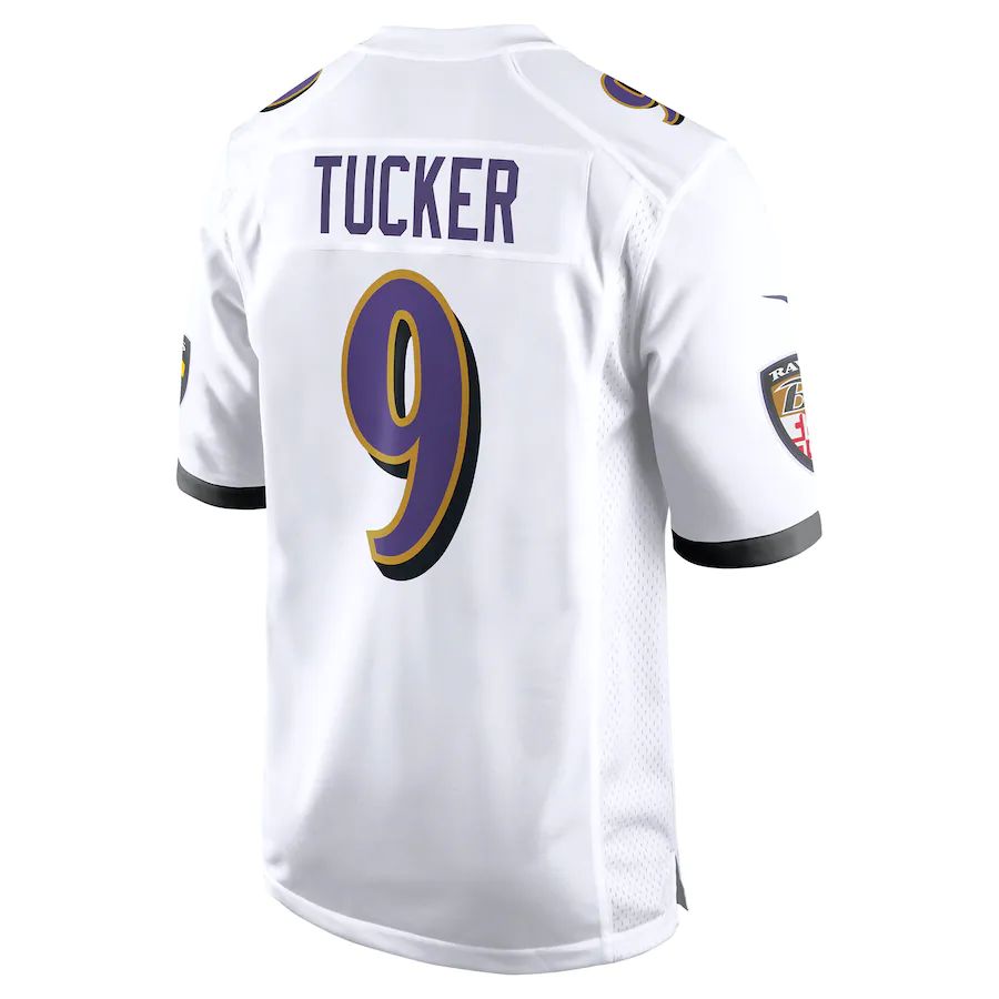 Baltimore Ravens #9 Justin Tucker White Game Jersey Stitched American Football Jerseys