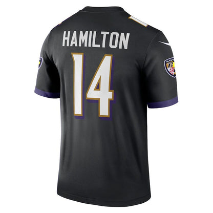 Baltimore Ravens #14 Kyle Hamilton Black Legend Jersey Stitched American Football Jerseys