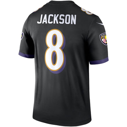 Baltimore Ravens #8 Lamar Jackson Black Legend Jersey Stitched American Football Jerseys