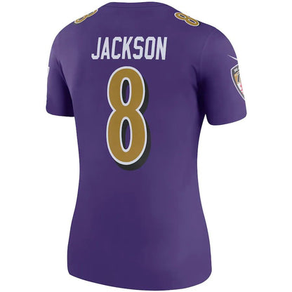 Baltimore Ravens #8 Lamar Jackson Purple Color Rush Legend Player Jersey Stitched American Football Jerseys