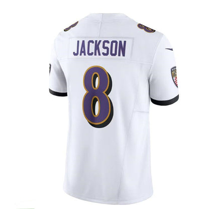 Baltimore Ravens #8 Lamar Jackson White Vapor F.U.S.E. Limited Jersey Stitched American Football Jerseys