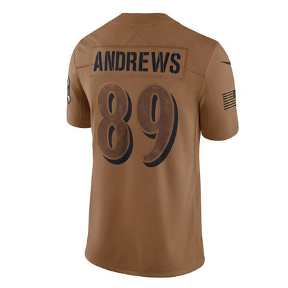 Baltimore Ravens #89 Mark Andrews Brown 2023 Salute To Service Limited Jersey Stitched American Football Jerseys