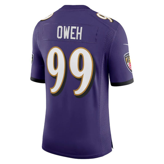 Baltimore Ravens #99 Odafe Oweh Purple Vapor Limited Jersey Stitched American Football Jerseys