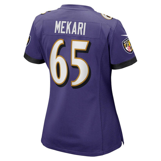 Baltimore Ravens #65 Patrick Mekari Purple Game Jersey Stitched American Football Jerseys