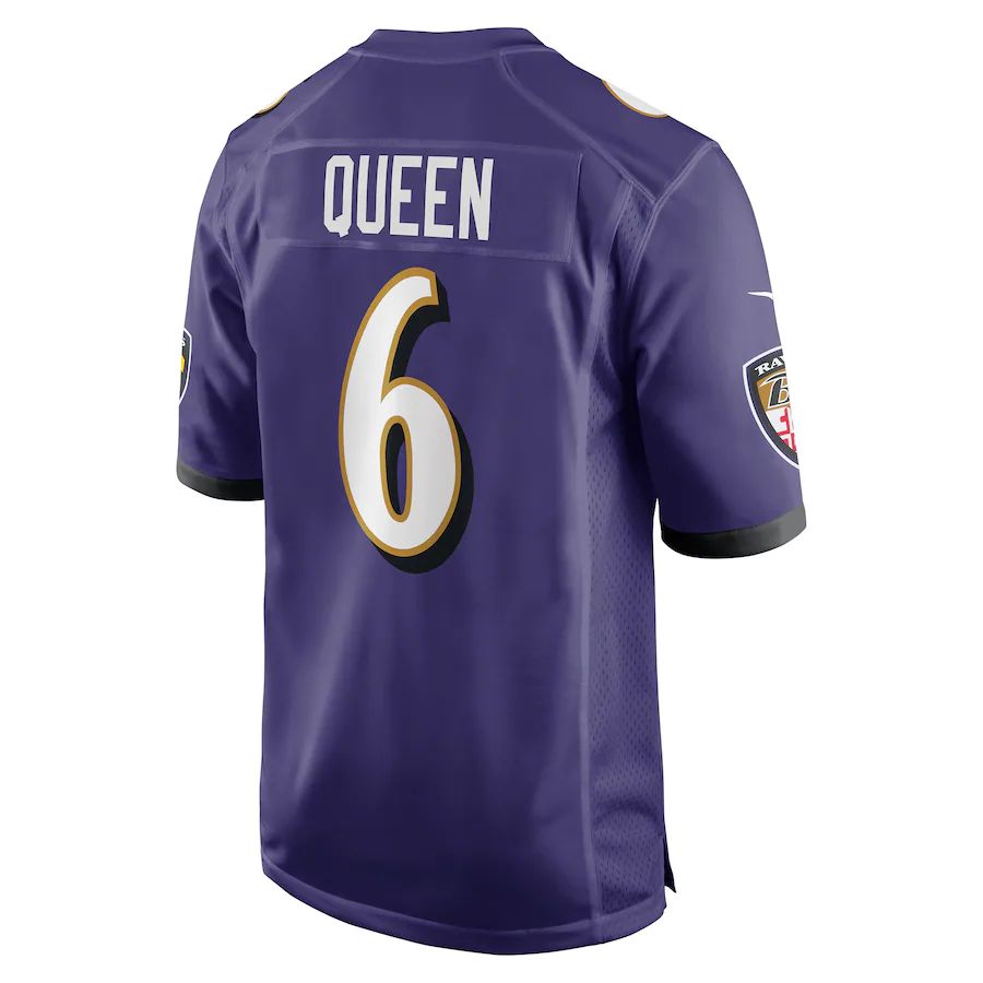 Baltimore Ravens #6 Patrick Queen Purple Game Player Jersey Stitched American Football Jerseys