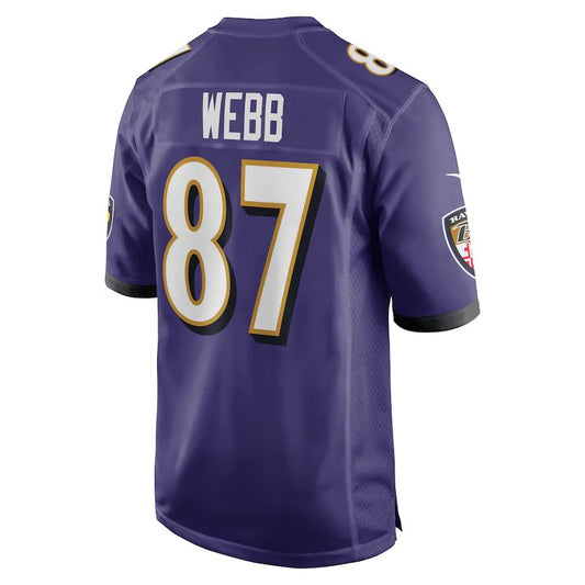 Baltimore Ravens #87 Raleigh Webb Purple Game Player Jersey Stitched American Football Jerseys