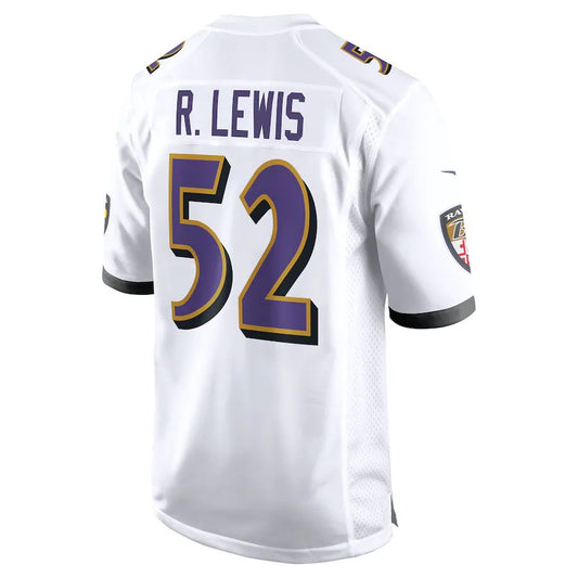 Baltimore Ravens #52 Ray Lewis White Retired Player Game Jersey Stitched American Football Jerseys