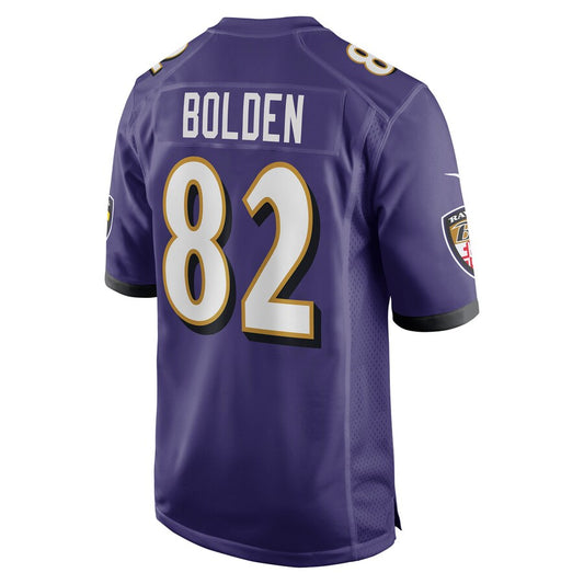 Baltimore Ravens #82 Slade Bolden Purple Player Game Jersey Stitched American Football Jerseys