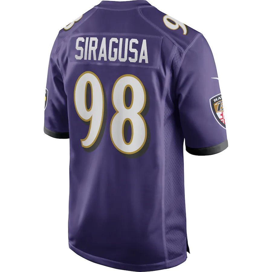 Baltimore Ravens #98 Tony Siragusa Purple Game Retired Player Jersey Stitched American Football Jerseys