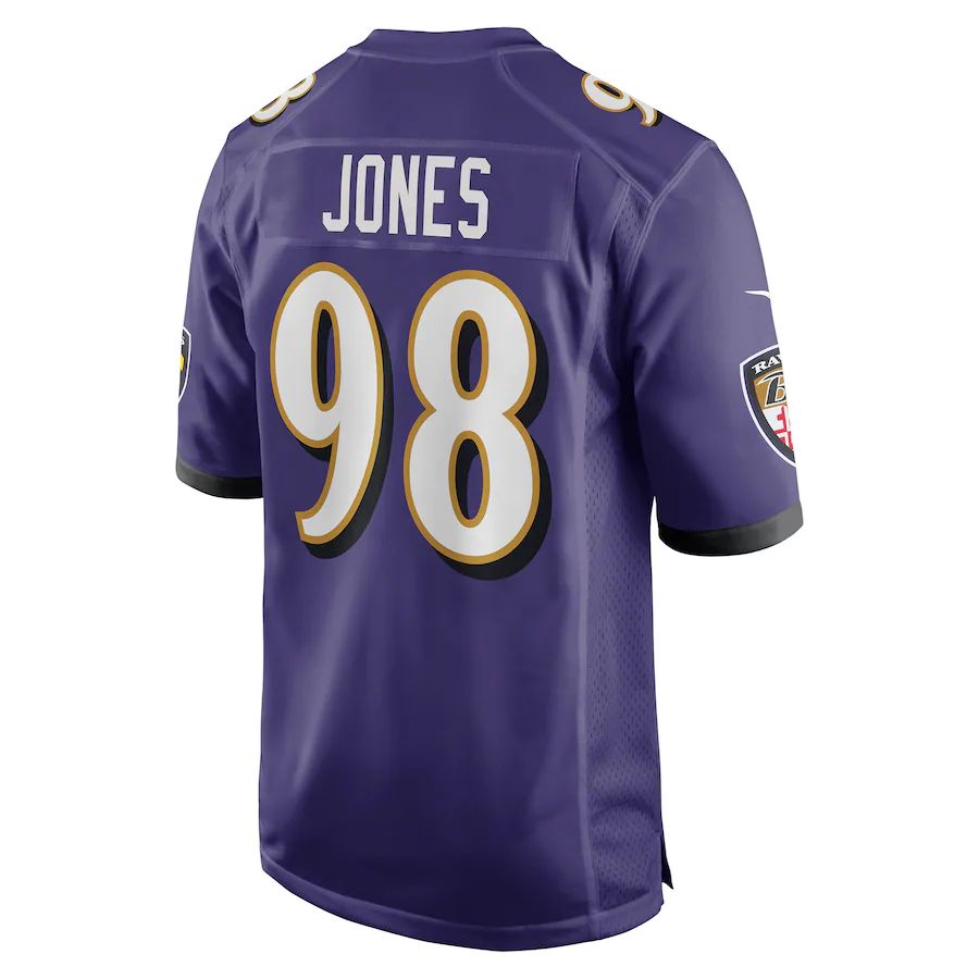 Baltimore Ravens #98 Travis Jones Purple Player Game Jersey Stitched American Football Jerseys