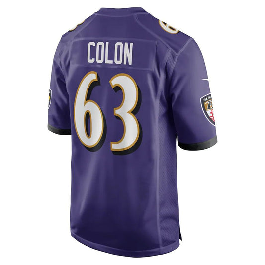 Baltimore Ravens #63 Trystan Colon Purple Game Player Jersey Stitched American Football Jerseys