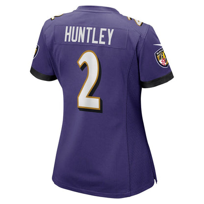 Baltimore Ravens #2 Tyler Huntley Purple Game Jersey Stitched American Football Jerseys