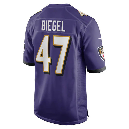 Baltimore Ravens #47 Vince Biegel Purple Player Game Jersey Stitched American Football Jerseys