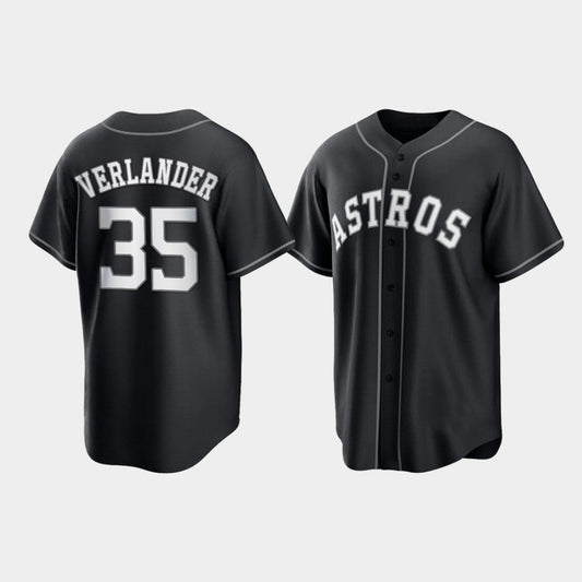 Baseball Houston Astros Justin Verlander 2021 All Black Fashion Jersey