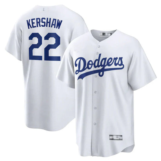 Baseball Jerseys Los Angeles Dodgers #22 Clayton Kershaw White Home Replica Player Name Jersey