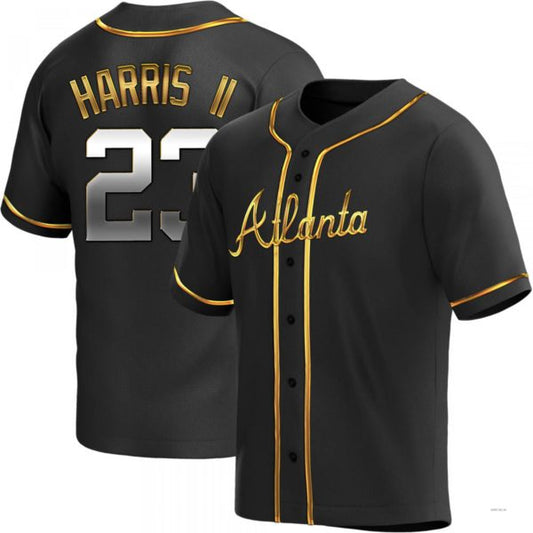 Atlanta Braves #23 Michael Harris II Black Golden Alternate Jersey Stitches Baseball Jerseys