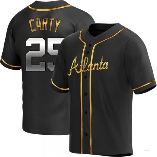 Atlanta Braves #25 Rico Carty Black Golden Alternate Jersey Stitches Baseball Jerseys