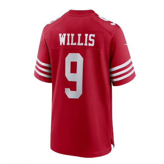 San Francisco 49ers #9 Brayden Willis Team Game Jersey - Scarlet Stitched American Football Jerseys