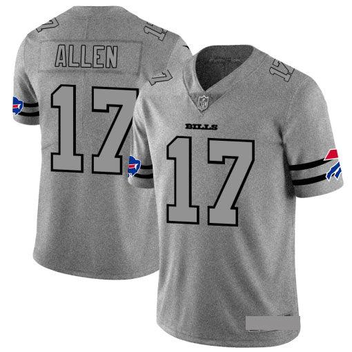 Buffalo Bills #17 Josh Allen Men’s Gray Jerseys - Elite Jerseys Shop