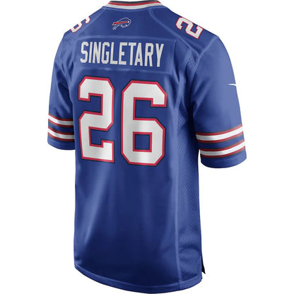 Buffalo  Bills #26 Devin Singletary Royal Game Player Jersey Stitched American Football Jerseys