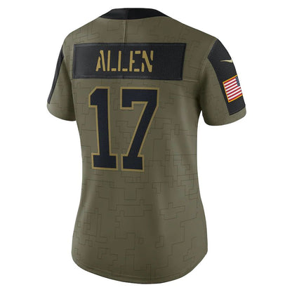 Buffalo  Bills #17 Josh Allen Olive 2021 Salute To Service Limited Player Jersey  American Stitched Football Jerseys