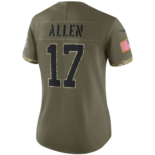 Buffalo  Bills #17 Josh Allen Olive 2022 Salute To Service Limited Jersey American Stitched Football Jerseys