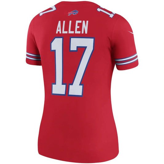 Buffalo  Bills #17 Josh Allen Red Color Rush Legend Player Jersey American Stitched Football Jerseys