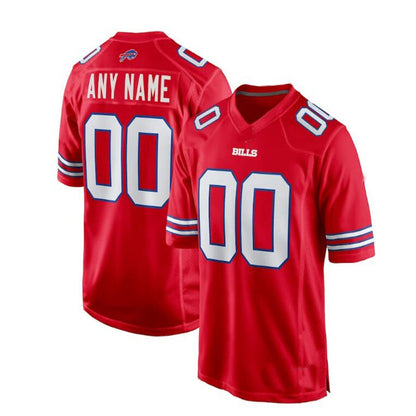 Custom Buffalo  Bills Red Alternate Game Jersey Stitched Jersey Football Jerseys