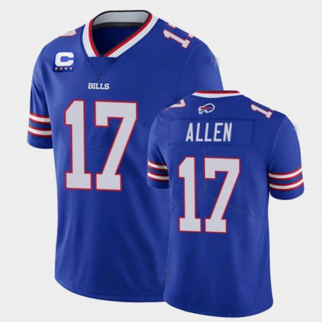 Buffalo  Bills #17 Josh Allen Royal With 4-star C Patch 2022 Vapor Untouchable Limited Stitched Jersey American Football Jerseys