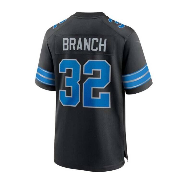 Detroit Lions #32 Brian Branch Black 2nd Alternate Game Jersey American Football Jerseys