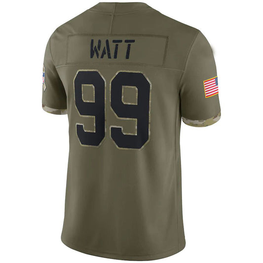 A.Cardinal #99 J.J. Watt Olive 2022 Salute To Service Limited Jersey Stitched American Football Jerseys