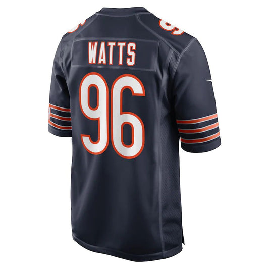 C.Bears #96 Armon Watts Navy Game Player Jersey Stitched American Football Jerseys