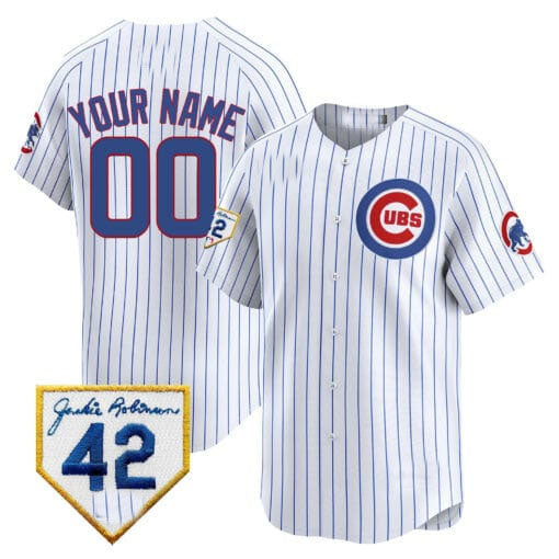 Custom Chicago Cubs 2024 Jackie Robinson Patch Vapor Premier Limited  V2– All Stitched Baseball Jersey