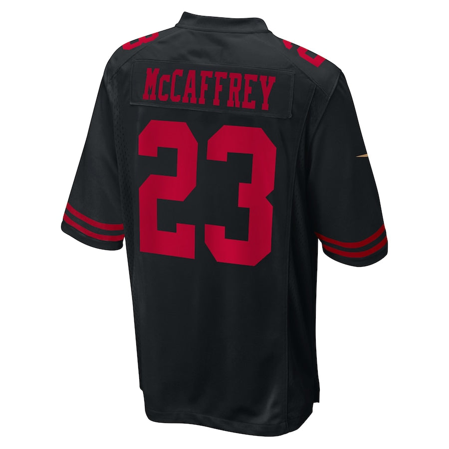 San Francisco 49ers #23 Christian McCaffrey SFashion Game Jersey Black Stitched American Football Jerseys