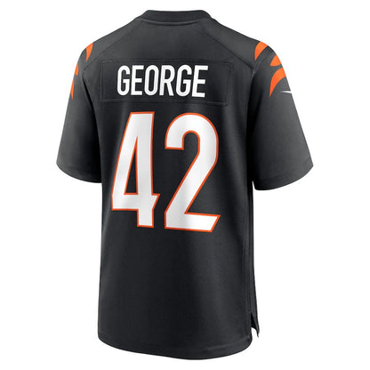 Cincinnati Bengals #42 Allan George Black Game Player Jersey Stitched American Football Jerseys