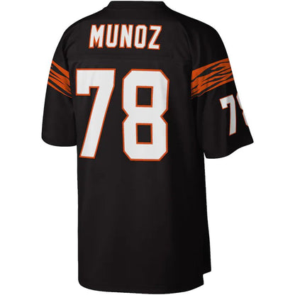 Cincinnati Bengals #78 Anthony Munoz Mitchell & Ness Black Legacy Replica Jersey Stitched American Football Jerseys