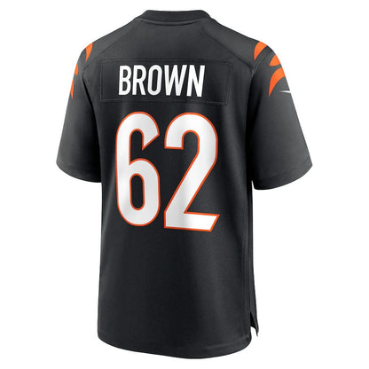 Cincinnati Bengals #62 Ben Brown Black Game Player Jersey Stitched American Football Jerseys