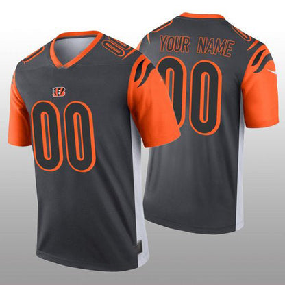 Custom Cincinnati Bengals Silver Inverted Legend Jersey Stitched American Football Jerseys