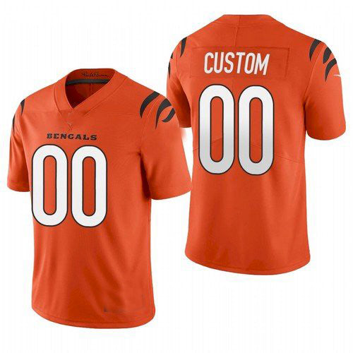 Custom Cincinnati Bengals 2021 New Orange Vapor Untouchable Limited American Stitched Football Jerseys