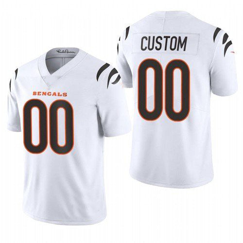 Custom Cincinnati Bengals 2021 White Vapor Untouchable Limited Stitched Jersey American Stitched Football Jerseys