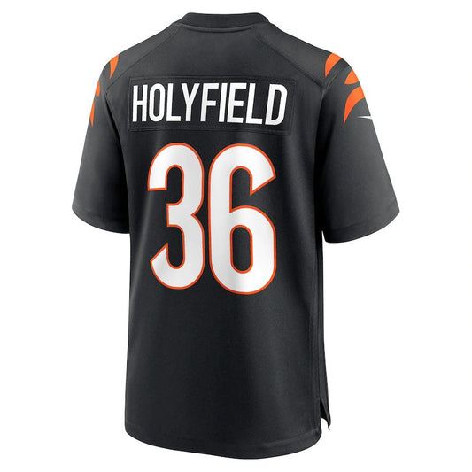 Cincinnati Bengals #36 Elijah Holyfield Black Game Player Jersey Stitched American Football Jerseys