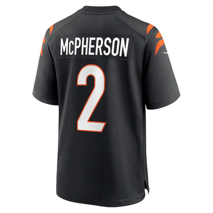 Cincinnati Bengals #2 Evan McPherson Black Game Jersey Stitched American Football Jerseys