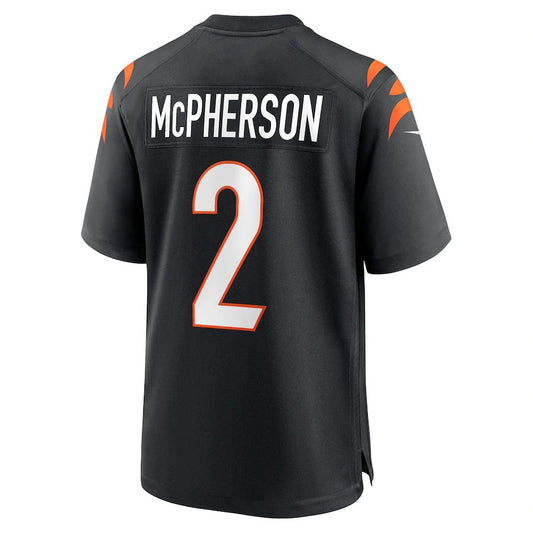 Cincinnati Bengals #2 Evan McPherson Black Game Jersey Stitched American Football Jerseys