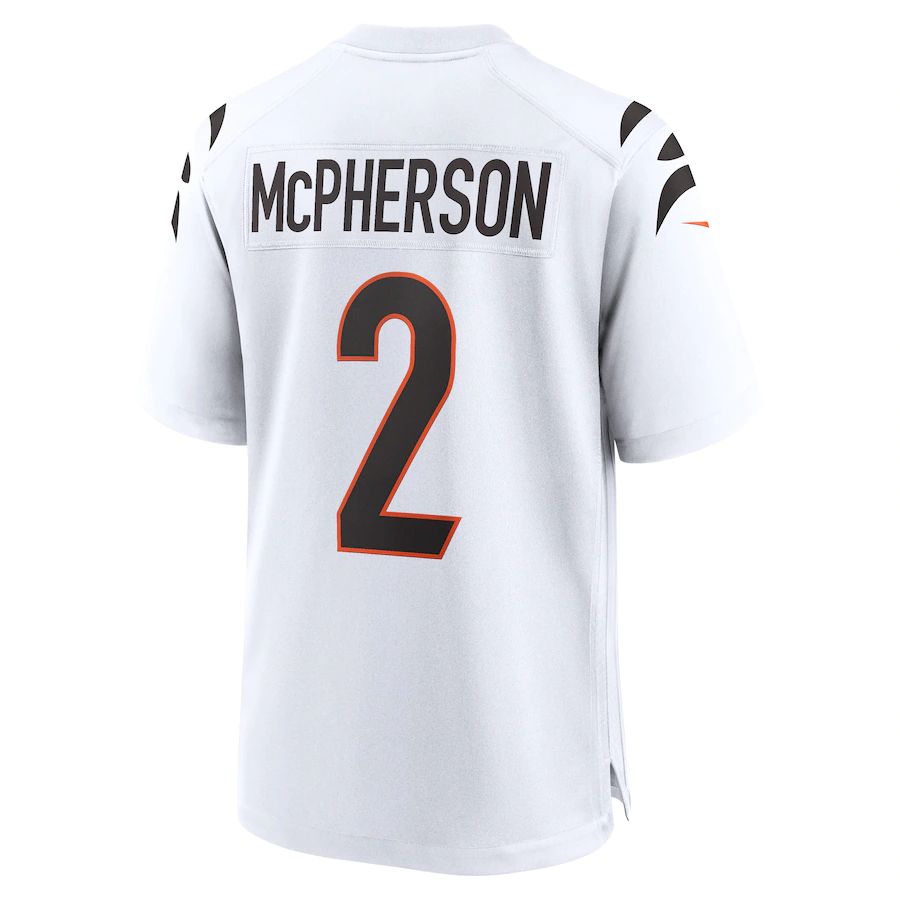 Cincinnati Bengals #2 Evan McPherson White Game Player Jersey Stitched American Football Jerseys